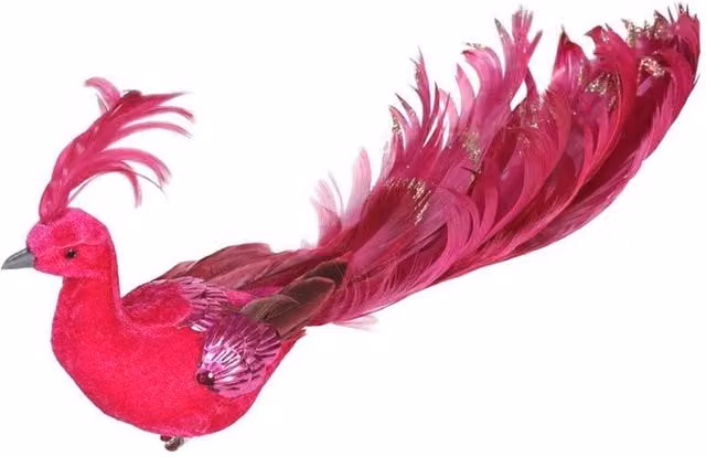 KDMD Hot Pink Velvet Peacock Figure, Height: 26 cm