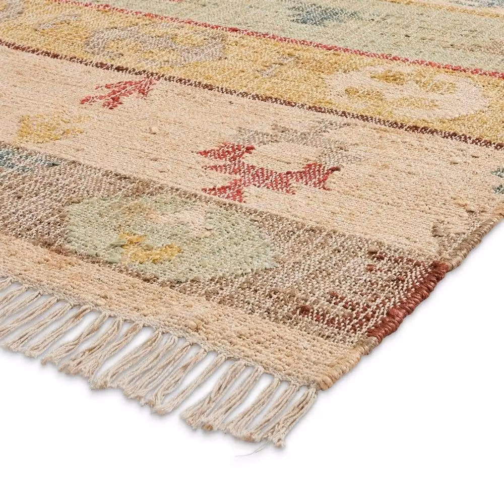 The Rug Shop UK Multicolour Handmade Modern Geometric Jute Striped Kilim Flat Weave Rug W: 150 cm, D: 230 cm – 3