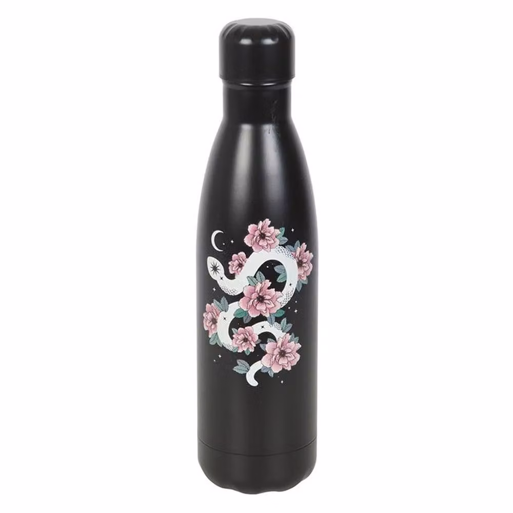 Uniqueful Floral Snake Metal Water Bottle, Black, 500ml – 2