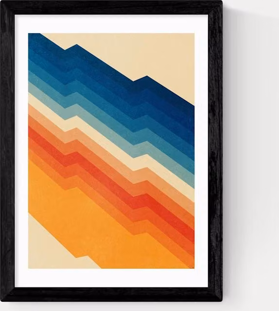 East End Prints Abstract Multicolour Framed Paper Poster in Black