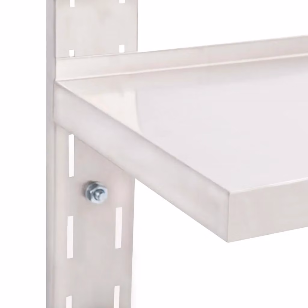 Berkfield Home 2-Tier Floating Wall Shelf in Grey Metal, W: 100 cm, D: 30 cm – 2