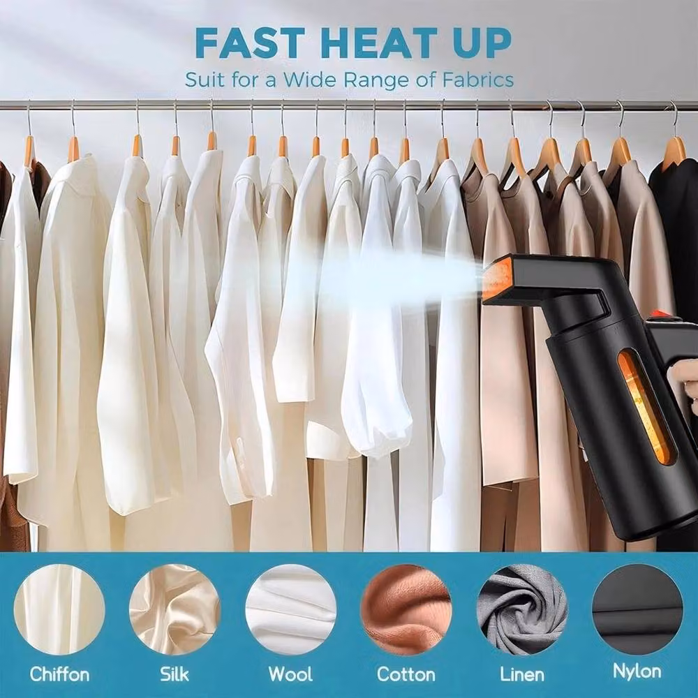 FLAVORA Fast Heat Handheld Vertical Garment Steamer in Black, H: 100 cm, W: 15 cm – 4