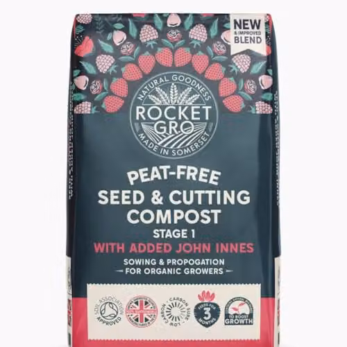 Thompson & Morgan RocketGro Seed and Cutting Compost with Added John Innes, Organic Peat-Free Potting Soil, 40 l