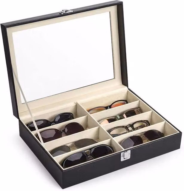 KORVIXA Black Sunglasses Organizer Storage Box, Width: 60 cm