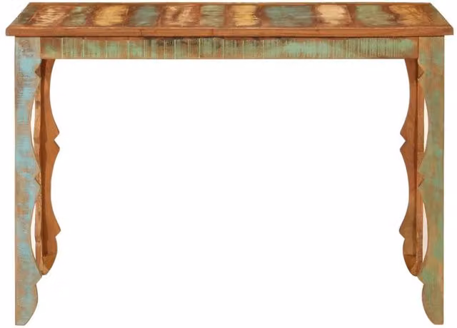 Berkfield Home Rectangular Solid Wood Dining Table in Multicolour, W/D/H: 110 x 52 x 76 cm