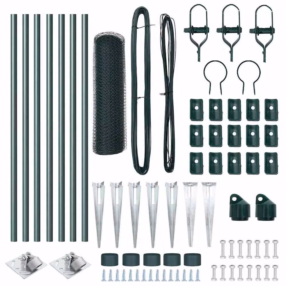 Berkfield Home Green Steel Hexagon Fence, H 0.8 m x W 10 m – 4