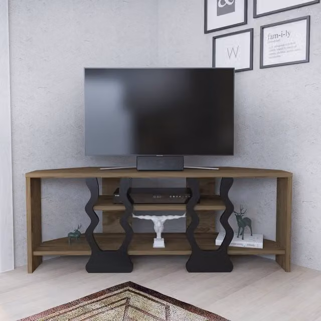 Decorotika Firal TV Unit for TVs up to 45 inch in Black and Brown