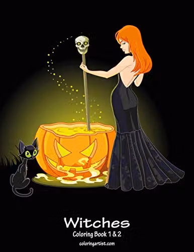 Witches Coloring Book 1 & 2 Multicolour Paper Edition