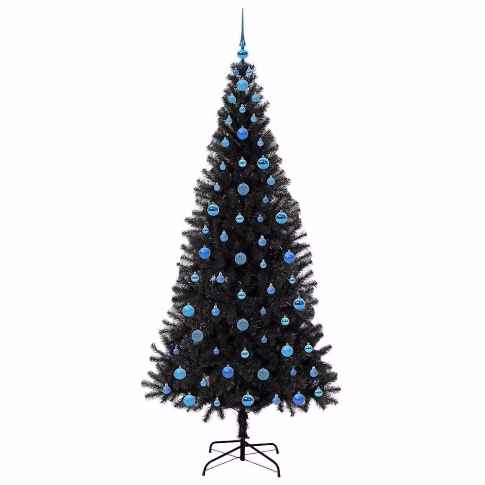 Berkfield Home Lush Christmas Tree with 300 LEDs and Stand, Black, Height: 210 cm – 4