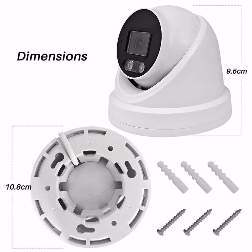 Nordara 5MP AOC ColorVu Outdoor CCTV Camera with LED Night Vision, Microphone and Audio in White – 2