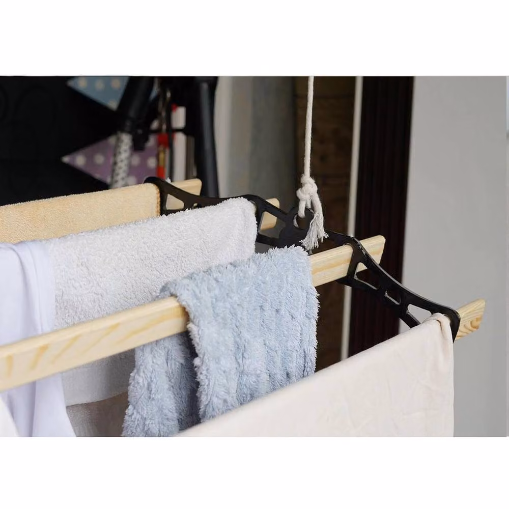 PAWNORA Ceiling Pulley Clothes Airer Dryer in Natural Wood – 5