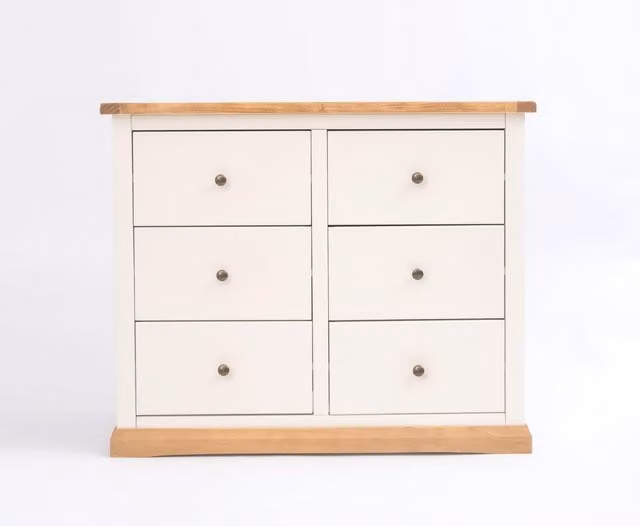 Cabinet Bits Trevi 6 Drawer Chest of Drawers in White Lacquered Pine