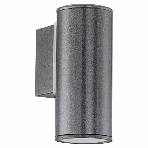 Loops IP44 Modern Metal Outdoor Wall Light in Anthracite with GU10 Bulb