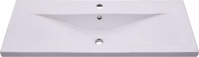 Berkfield Home Elegant Rectangular Built-in Ceramic Basin in White, W: 101 cm, D: 39.5 cm, H: 18.5 cm