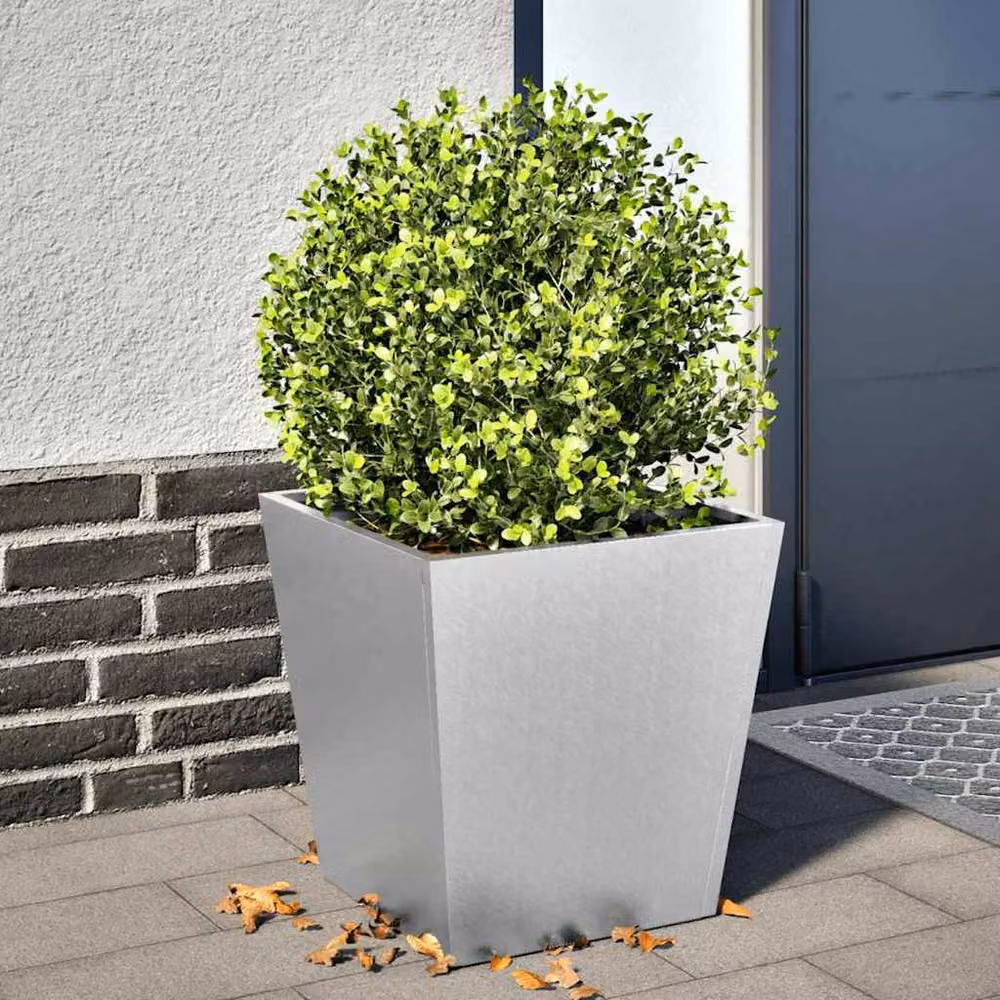 Berkfield Home Grey Galvanised Steel Garden Planter Tub, W/D/H: 40 x 40 x 40 cm – 2