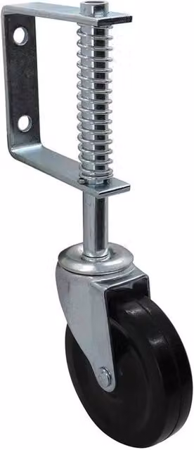 KORVIXA Heavy Duty Spring Loaded Gate Wheel Castor, 2 Pack, Silver