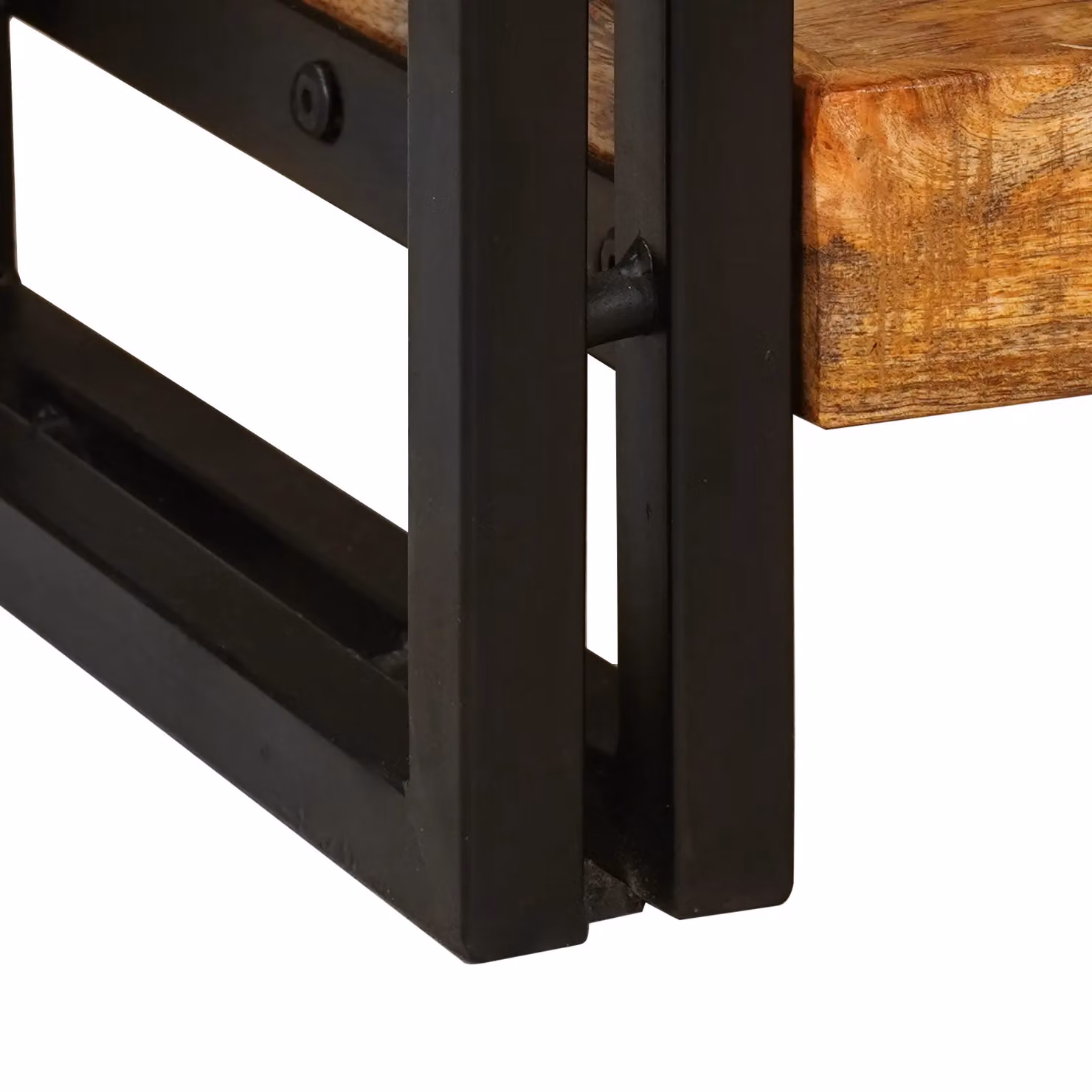 Berkfield Home Set of 2 Rustic Brown Solid Mango Wood Console Tables with Drawer and Shelf – 5