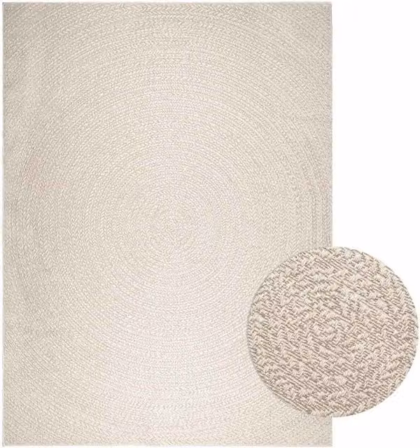 Berkfield Home ZIZUR Indoor and Outdoor Rug, Beige Jute Look, W: 240 cm, D: 340 cm – 1