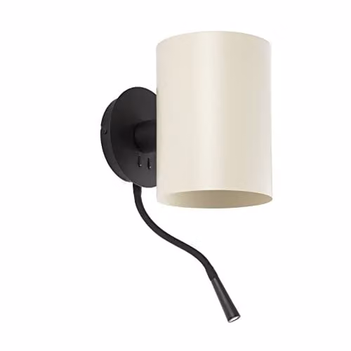 Faro Barcelona Modern Cylinder Wall Light, Black, 15 W
