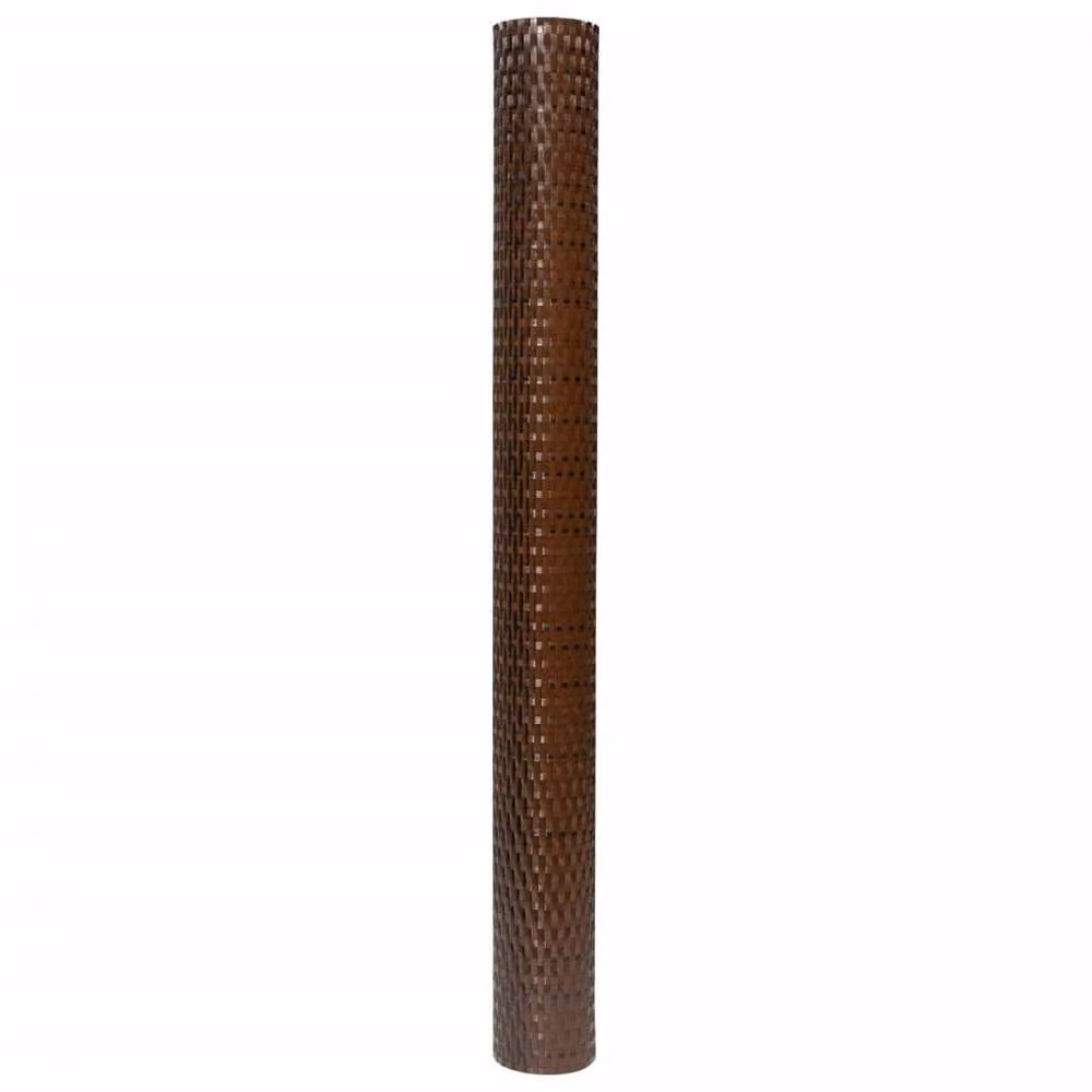 Berkfield Home Poly Rattan Balcony Screen in Brown and Black, W: 500 cm, H: 80 cm – 3