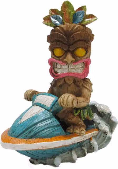 Ornate Collection Tiki on Speedboat Retro Tabletop Decoration, Multicolour