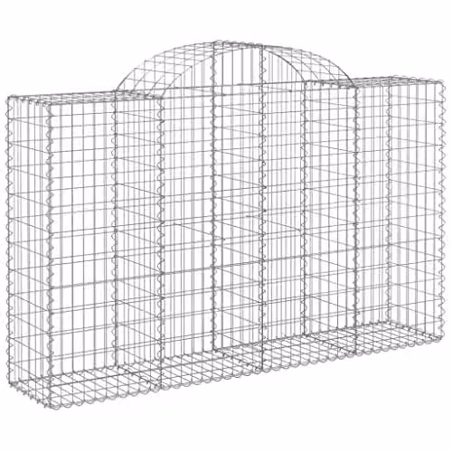 vidaXL Arched Gabion Baskets, 30 Piece Silver Galvanised Steel Mesh Cages for Garden Landscape Fencing and Outdoor Patio Retaining Walls – 1
