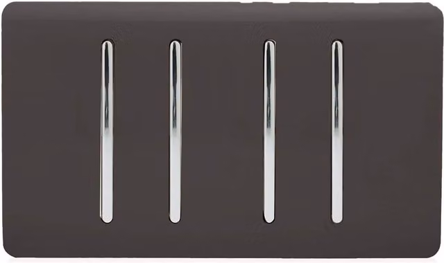 Trendi Modern Flush Mains Switch in Brown and Silver