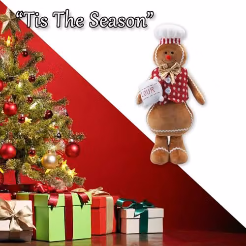 VFM e-Store Christmas Gingerbread Man Decoration in Red and White, W/H: 48 x 27 cm – 6