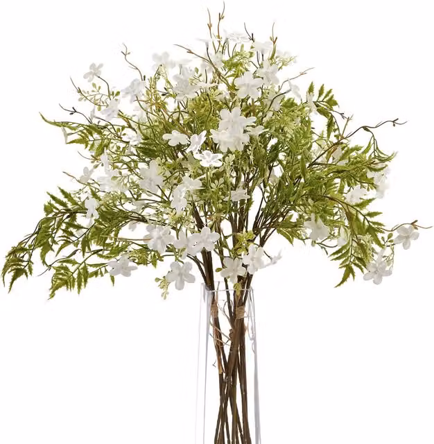 Love Lace Italian White Bellflower Artificial Flower in Green
