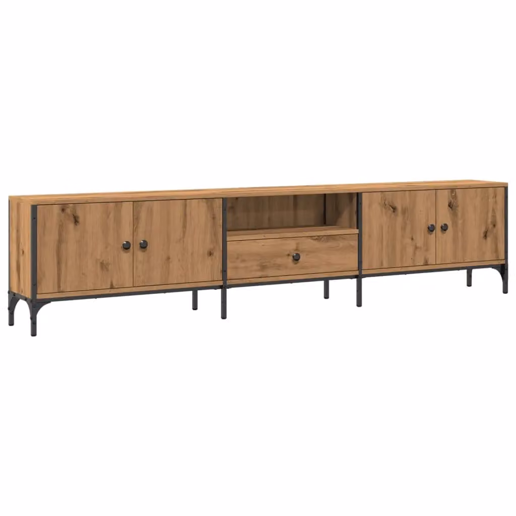 Berkfield Home Artisan Oak TV Cabinet with Drawer in Brown, W/D/H: 200 x 44 x 25 cm – 2