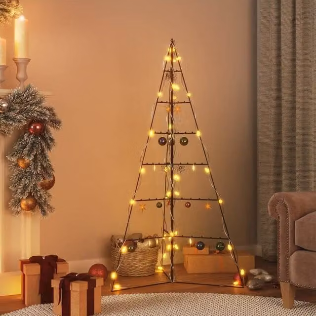 Berkfield Home Modern Metal Christmas Tree in Black, Height: 140 cm
