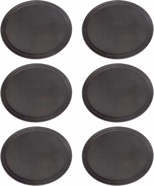 Kelvenix Set of 6 Black Oval Non-Slip Plastic Serving Trays, W: 79 cm x D: 66 cm – 1