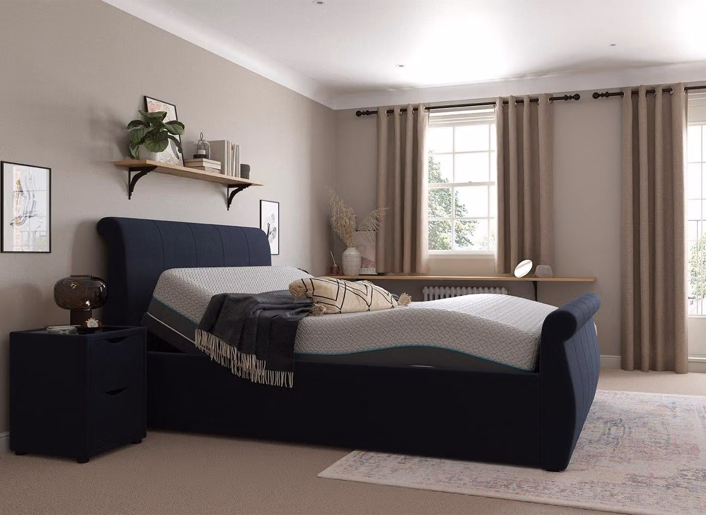 Dreams Lucia Sleepmotion Double 200i Motorised Adjustable Upholstered Bed Frame, W: 140 cm, D: 200 cm