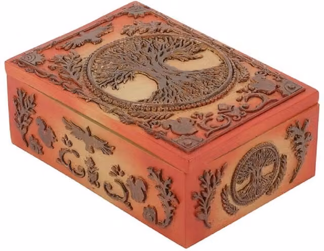 KDMK Tree of Life Resin Storage Box in Orange