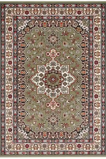 THE RUGS Oriental Parun Tabriz Vintage Polypropylene Carpet, Green, W: 80 cm, L: 150 cm – 1