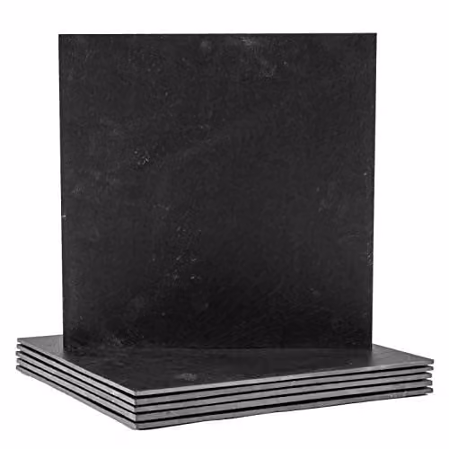 Argon Tableware Square Black Slate Placemats, Set of 6, W: 33 cm