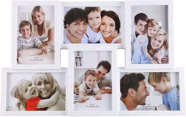 Hinsinc White Multi Photo Collage Wall Frame for 6 x 10x15 cm Pictures