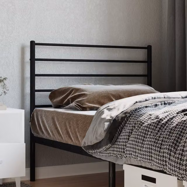 Berkfield Home Classic Metal Headboard in Black, Width: 100 cm – 1