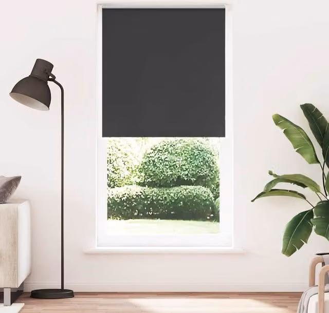 Berkfield Home Blackout Roller Blind, Black Polyester, W: 90 cm, H: 210 cm