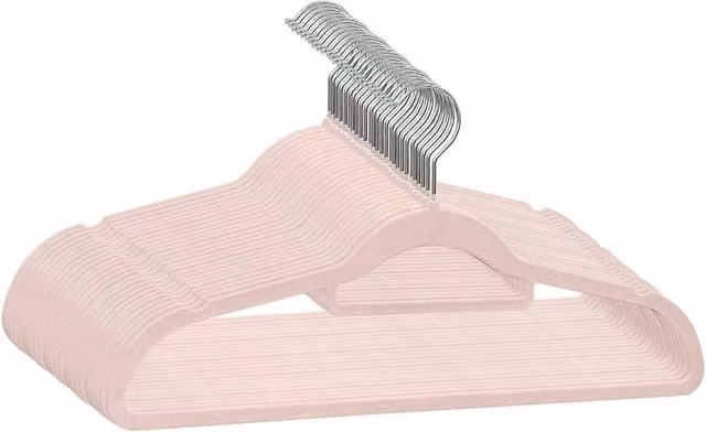 KORVIXA 30 Pack Pink Velvet Non-Slip Hangers with Swivel Hooks – 1