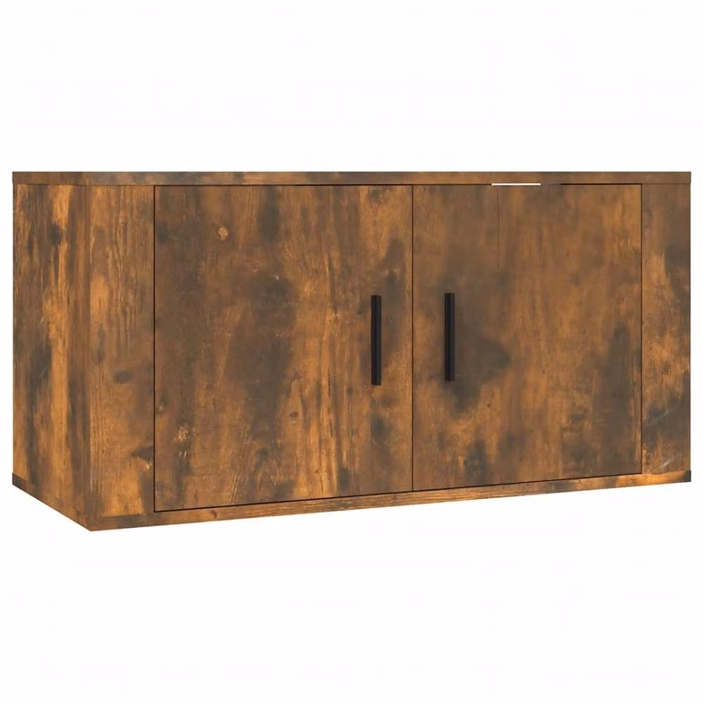 Berkfield Home Set of 2 Wall-mounted TV Cabinets in Smoked Oak Brown, W/D/H: 80 x 34.5 x 40 cm – 3