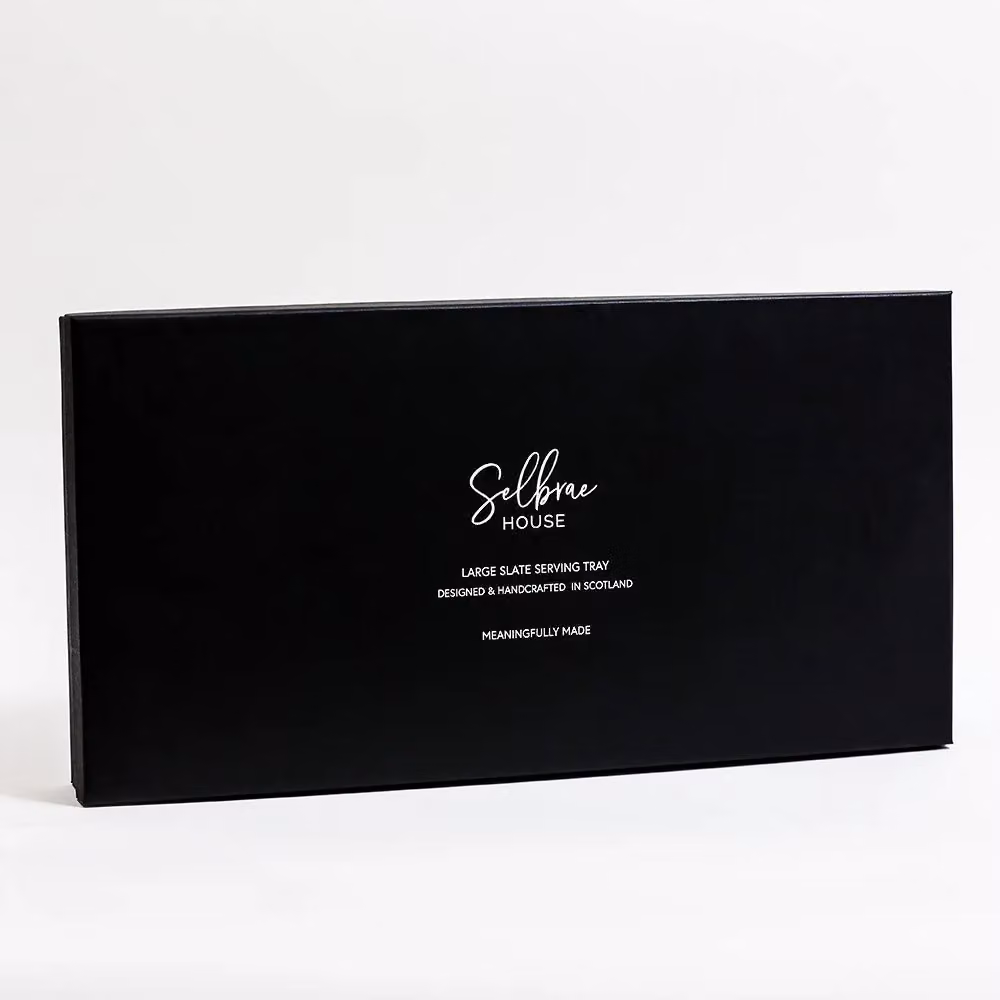 Selbrae House Rectangular Slate Serving Tray with Stainless Steel Handles in Dark Grey – 2