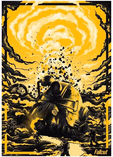FaNaTtik Abstract Graphic Paper Poster in Orange and Yellow, W: 29.7 cm, H: 29.5 cm – 3