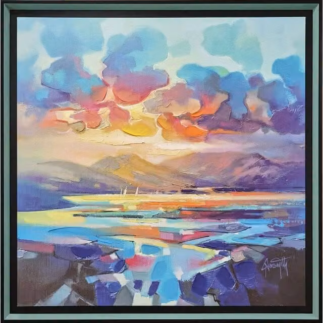 Scott Naismith Sea Air III Multicolour Hand-Painted Abstract Canvas Poster