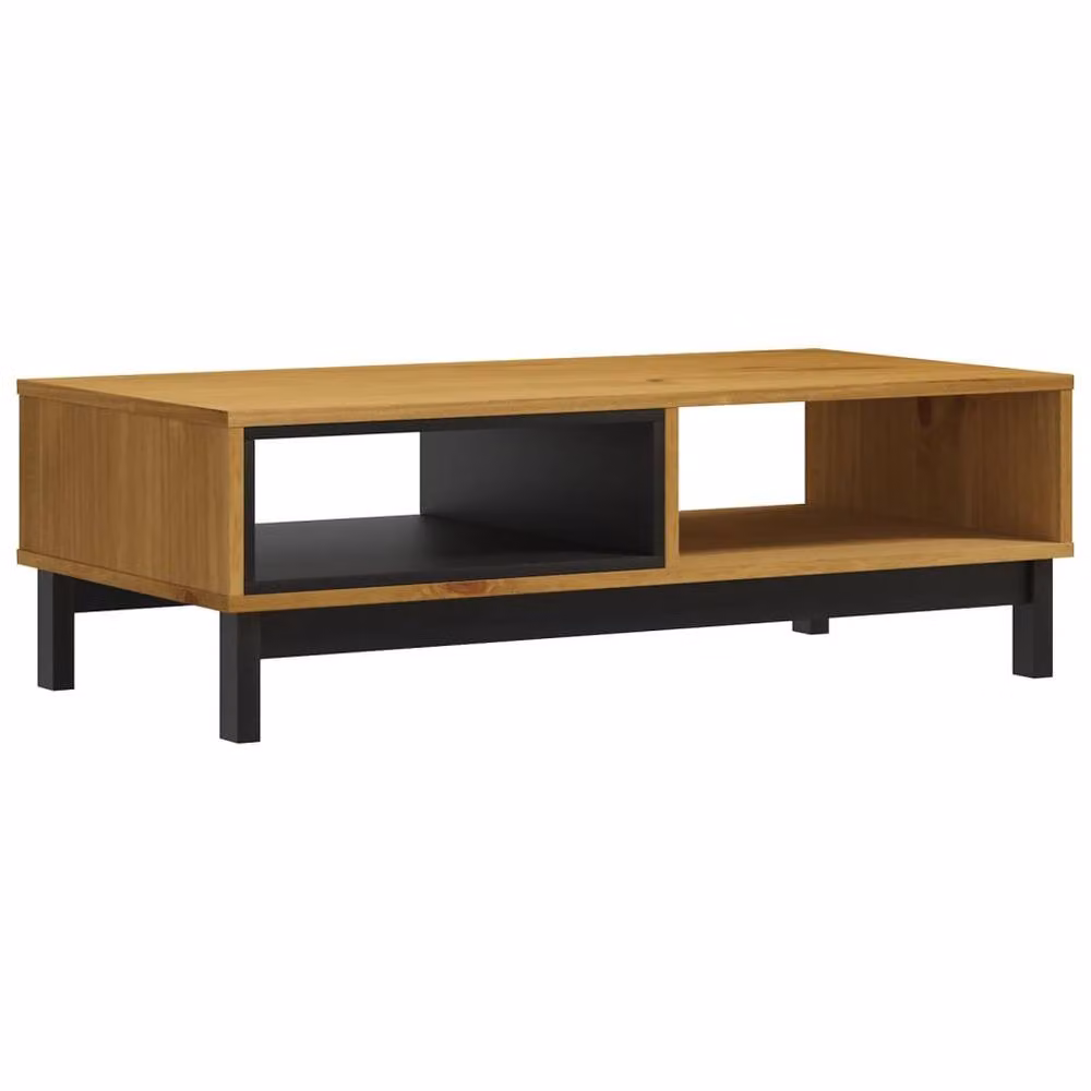 Berkfield Home Beautiful FLAM Coffee Table in Brown Solid Pine Wood, W/D/H: 100 x 50 x 32.5 cm – 3
