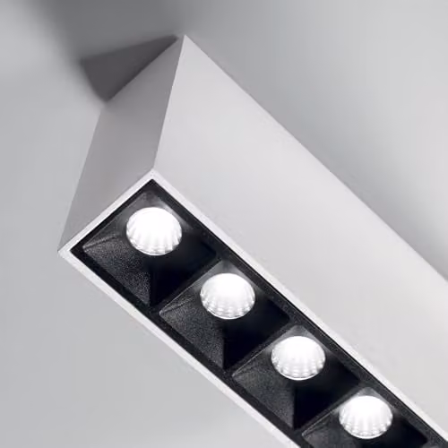 Netlighting Lika Rectangle 5 Light Surface Mounted LED Downlight in White, 3000K
