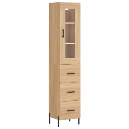 vidaXL Modern Highboard Sideboard in Brown Sonoma Oak with Internal Shelves and Drawers – 1