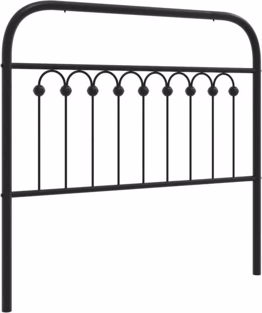 Berkfield Home Classic Metal Headboard in Black, Width: 100 cm – 1