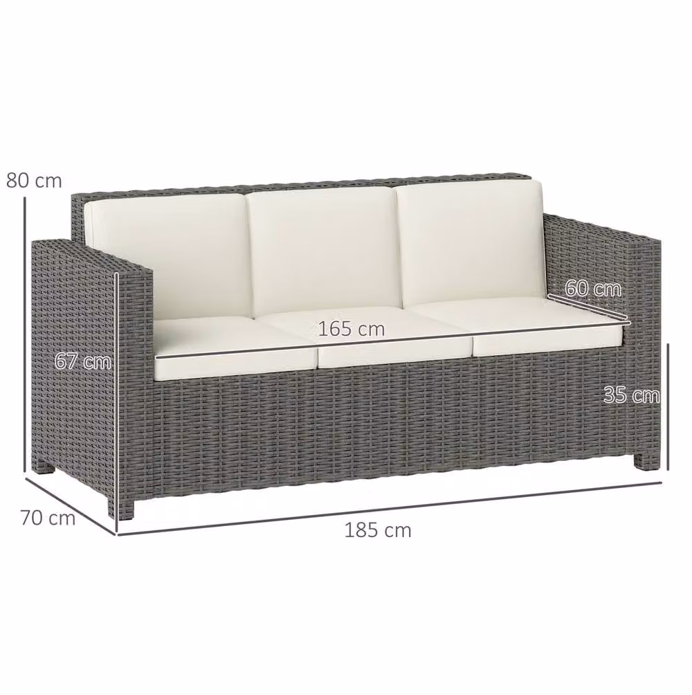STILVORA 3 Seater Sofa with Cushions in Beige – 2