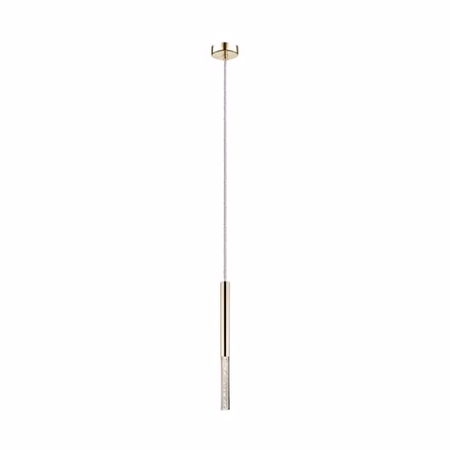 Zumaline One Integrated LED Pendant Ceiling Light in Gold and Transparent Glass